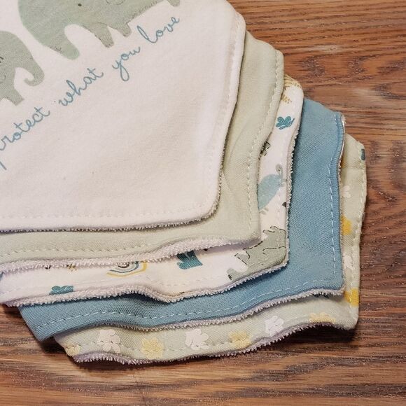 Kyle & Deena Bib Set 5 Pack Elephant Detail - Picture 4 of 6